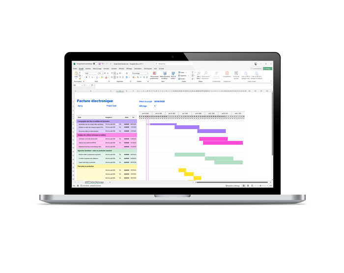 Diagramme de Gantt - Réforme de la facturation électronique